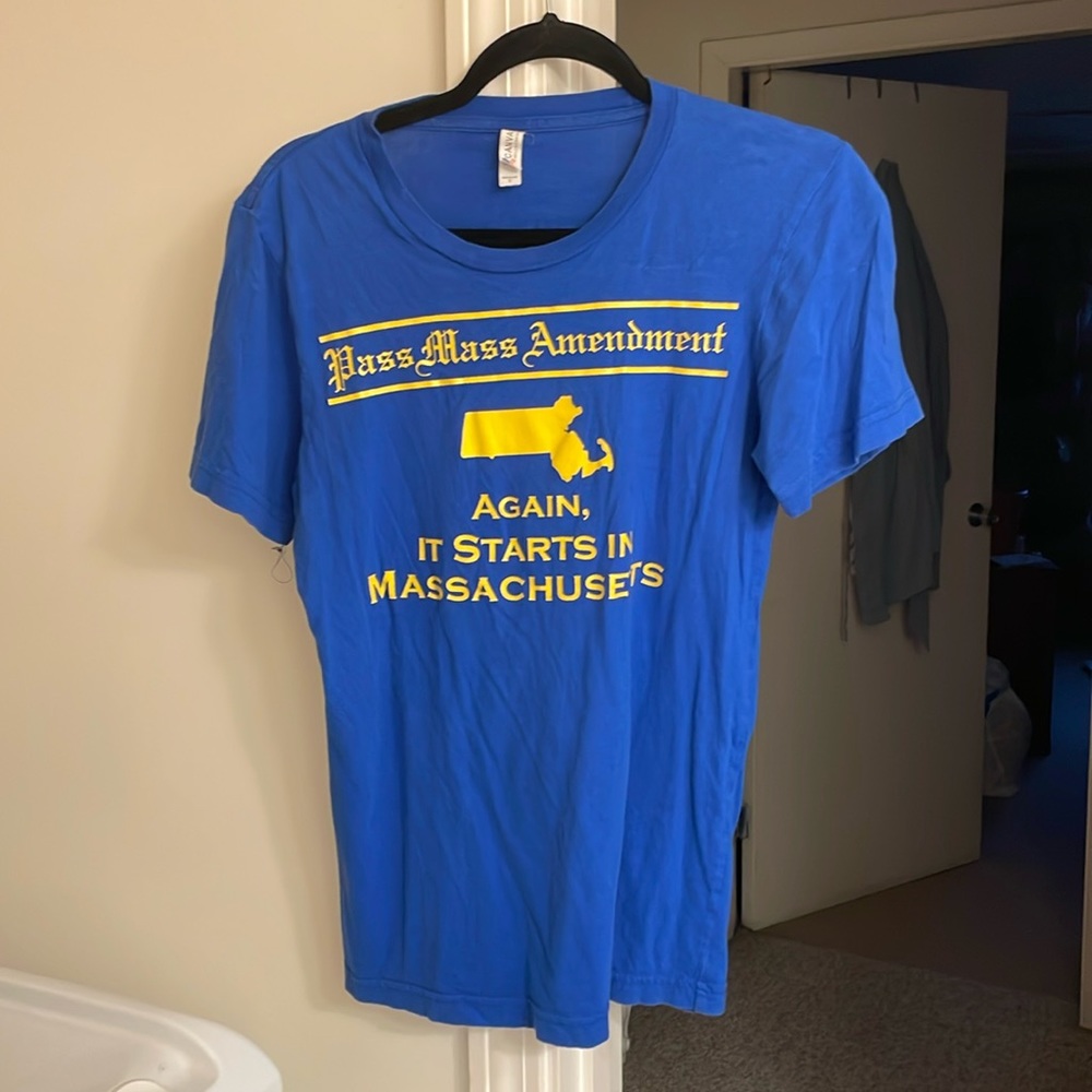Blue and yellow t-shirt